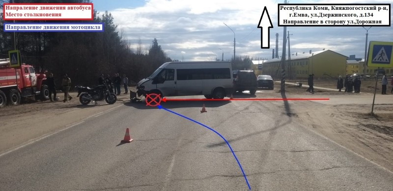В Княжпогостском районе водитель автобуса врезался в мотоциклиста 
