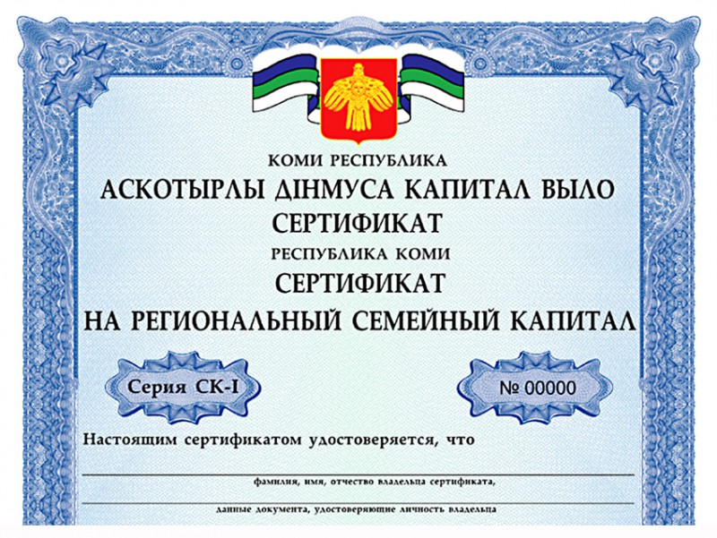В Коми за девять месяцев 1 265 семей получили сертификаты на региональный семейный капитал