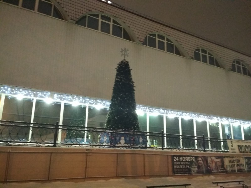 В центре Сыктывкара установили первую новогоднюю ель