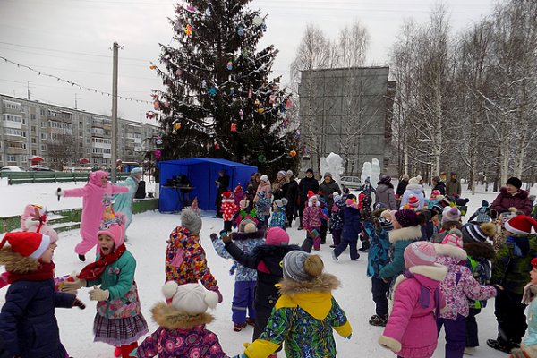 В пригородном сыктывкарском поселке Краснозатонский открыли новогоднюю елку