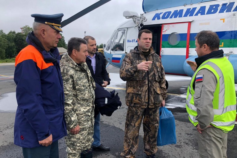Зампред Правительства Коми Константин Лазарев инспектирует ход ликвидации последствий паводка в Усть-Куломском районе