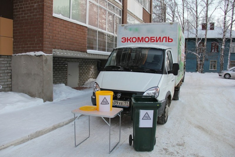 В Сыктывкаре за год экомобиль собрал около 50 тысяч единиц опасных отходов
