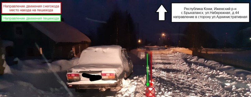В Ижемском районе нетрезвый юноша на снегоходе сбил пешехода