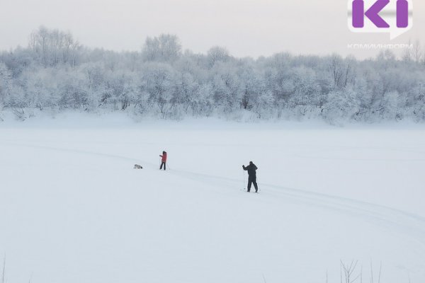 В Вуктыле люди из-за неочищенных от снега дорог вынуждены передвигаться на лыжах