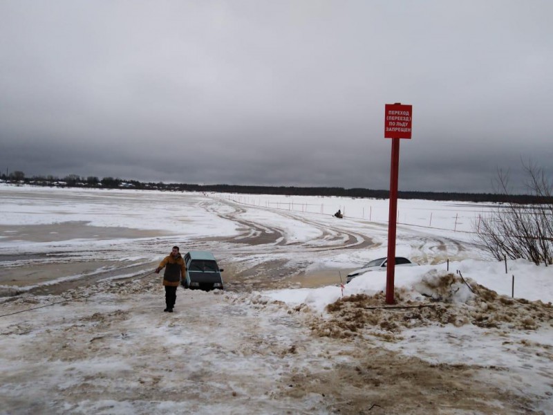 Снижена грузоподъёмность ледовой переправы в сыктывкарском местечке Алёшино