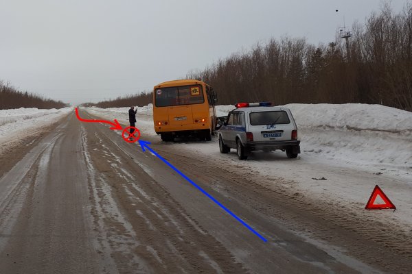 В Усинске иномарка врезалась в школьный автобус