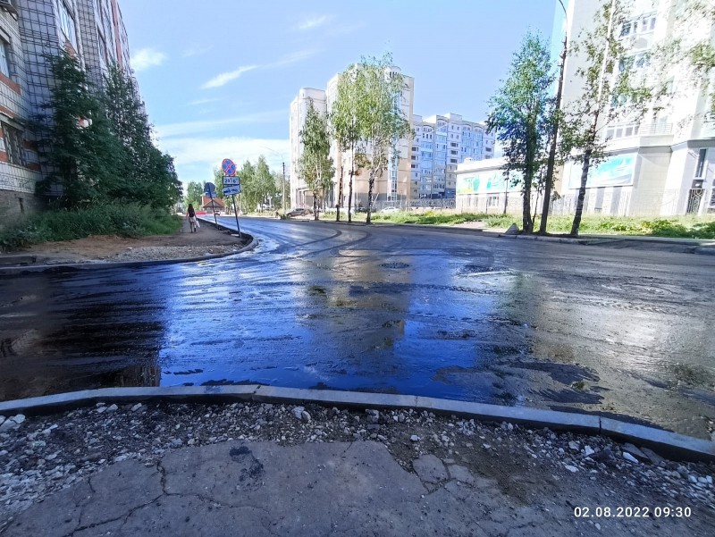 В Сыктывкаре работа по ремонту дорог на ул.Куратова в завершающей стадии