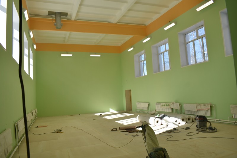 В Доме детского творчества в Княжпогостском районе завершается ремонт спортивного зала
