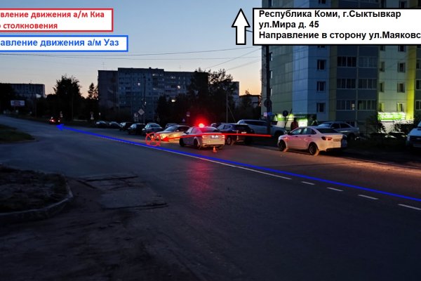 В Сыктывкаре неопытный водитель Kia не пропустил УАЗ 