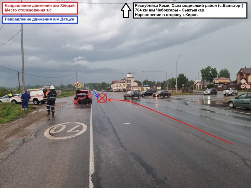 В Сыктывдинском районе 64-летняя женщина за рулем Hyundai спровоцировала ДТП