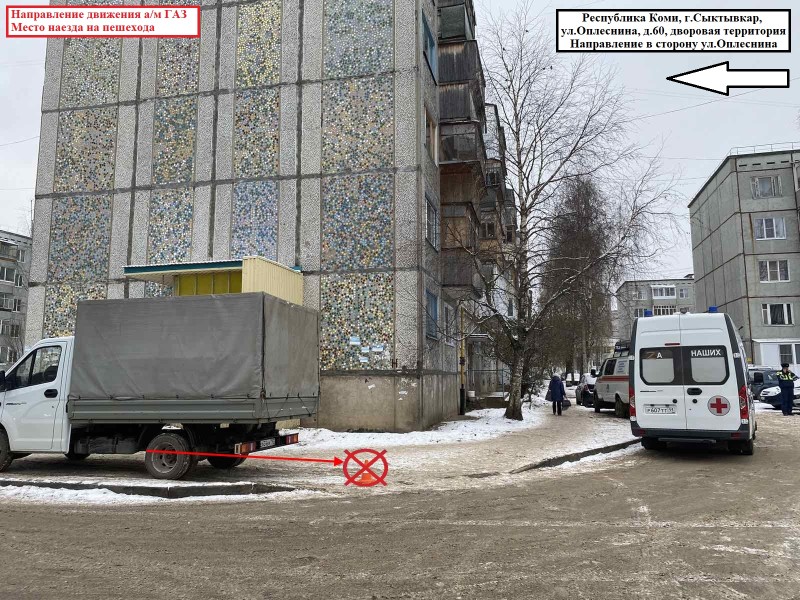 В Сыктывкаре водитель грузовика задним ходом сбил 74-летнюю женщину