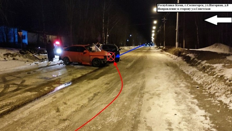 В Сосногорске в автомобильной аварии пострадали шесть человек