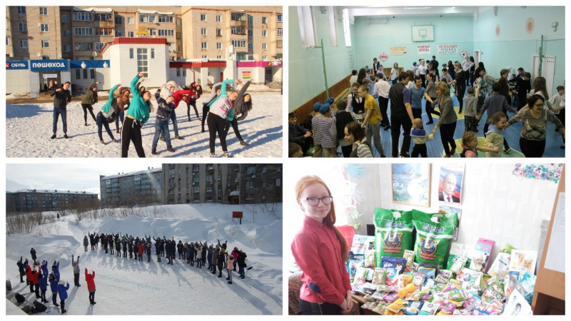 Жители морозной Воркуты провели зарядку на свежем воздухе, в Койгородке приседали за конфету 