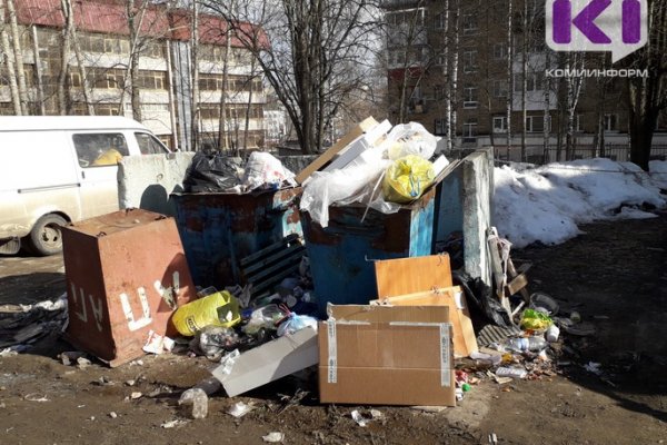 ​Бесхозный мусорный контейнер в центре Сыктывкара беспокоит управляющие компании и горожан