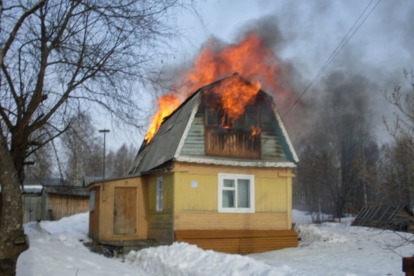 В Троицко-Печорске горел частный дом