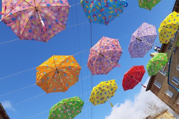 Парящие зонтики украсили улицу Мира в Печоре