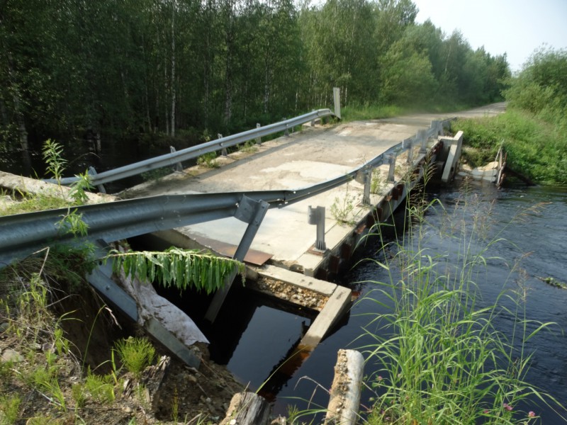 В Сосногорске готовят план восстановления моста на автодороге "Керки-Том" 