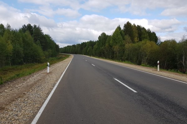 Отремонтировано ещё 10 км дороги на участке Корткерос - Мордино - Лопыдино - граница Пермского края