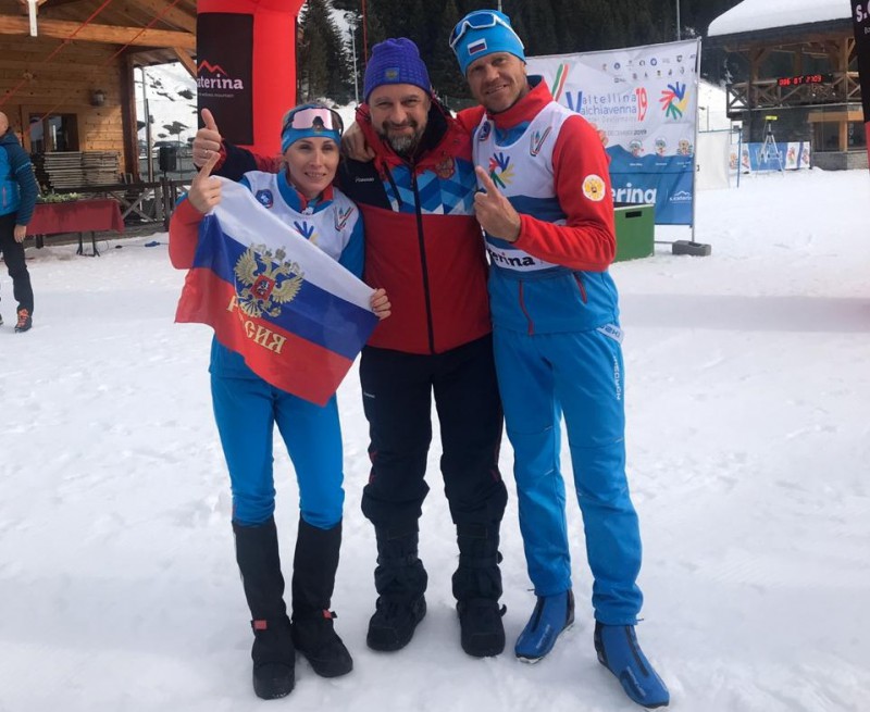 Любовь Мишарина и Сергей Ермилов победили в командном спринте на Сурдлимпийских играх