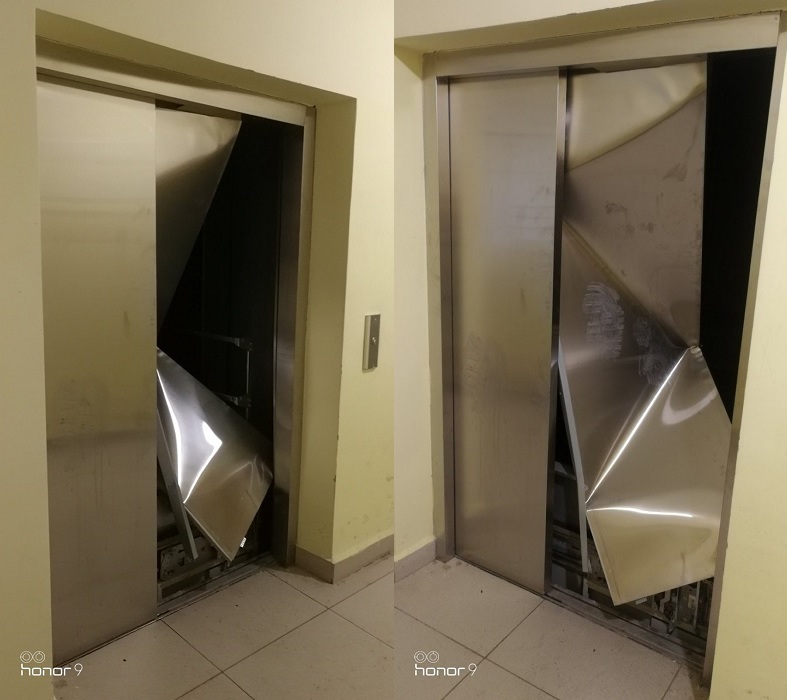 В Сыктывкаре нетрезвые подростки разгромили лифт в 18-этажной новостройке 