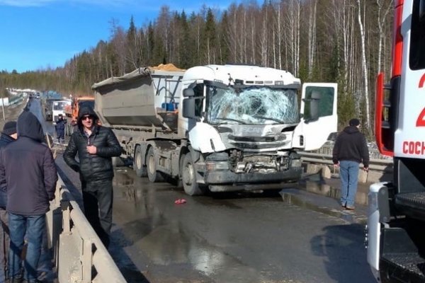Под Ухтой грузовик Scania протаранил экскаватор