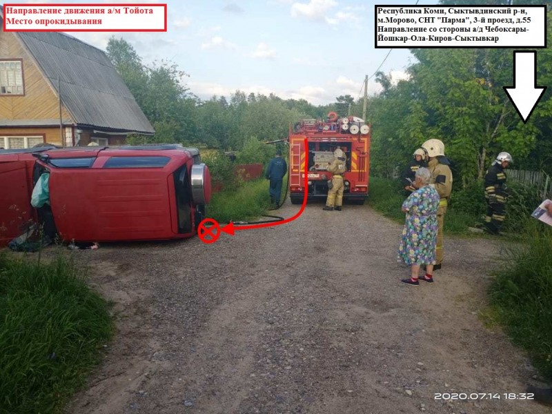 В Сыктывдинском районе водитель уложил на бок Toyota Land Cruiser