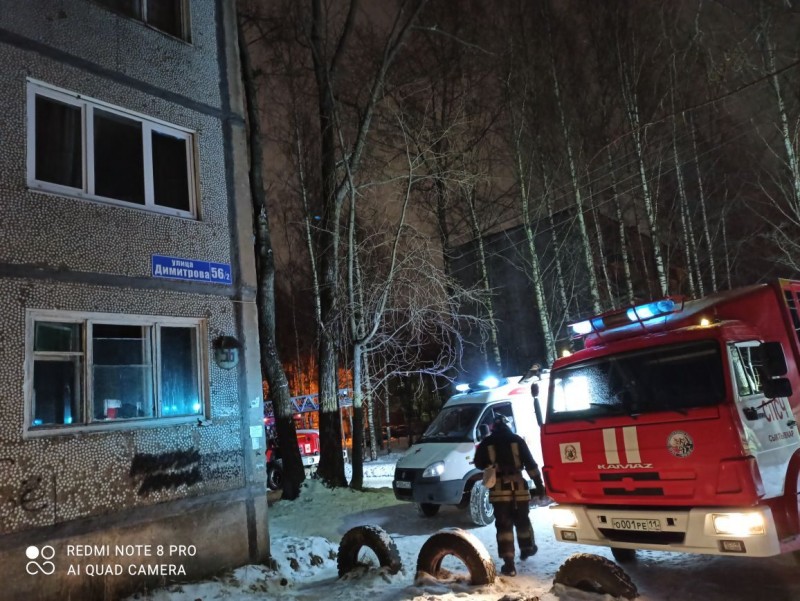 В Сыктывкаре на пожаре спасли пятерых детей и двух взрослых