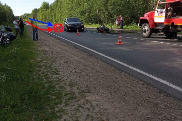 В Сыктывдине в аварию попал легендарный мотоцикл Harley Davidson