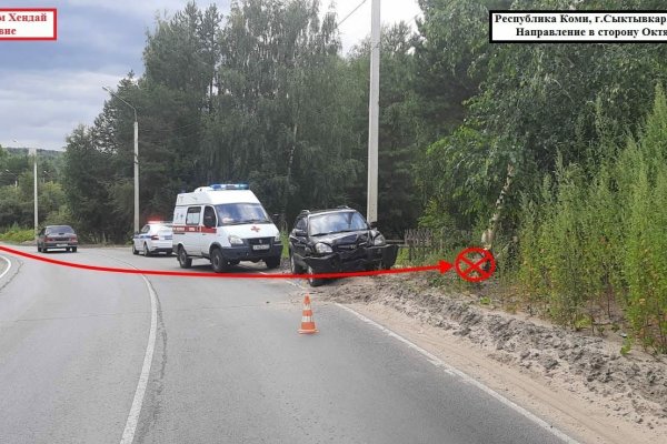 В Сыктывкаре после наезда на дерево автомобилист получил травмы