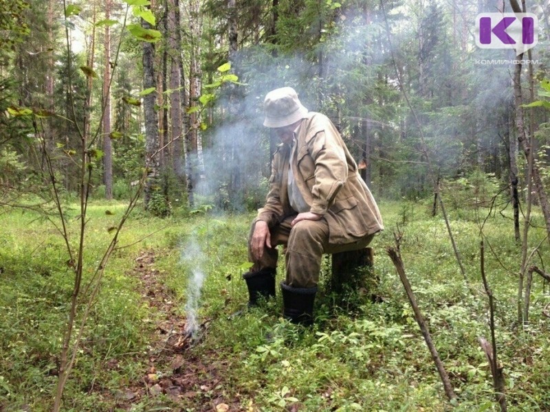 В Прилузье потерявшийся в лесу пенсионер заготовил дрова, достал припасы и ждет спасателей 