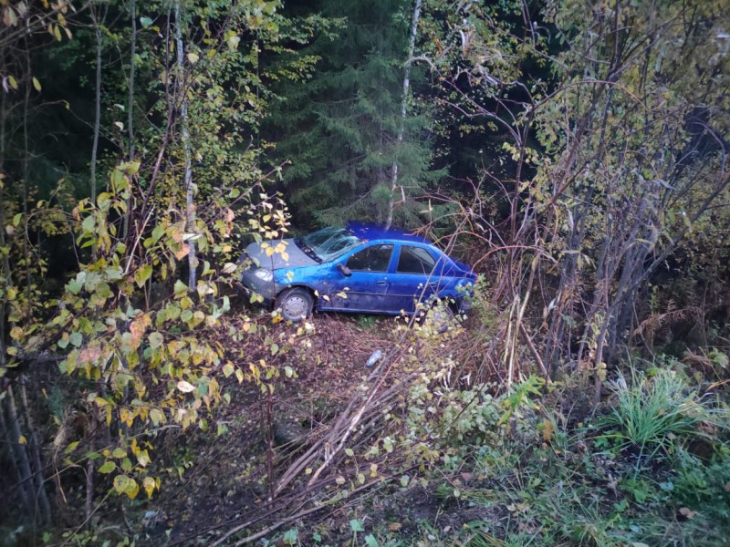 В Троицко-Печорском районе пьяный водитель на Renault Logan вылетел в кювет