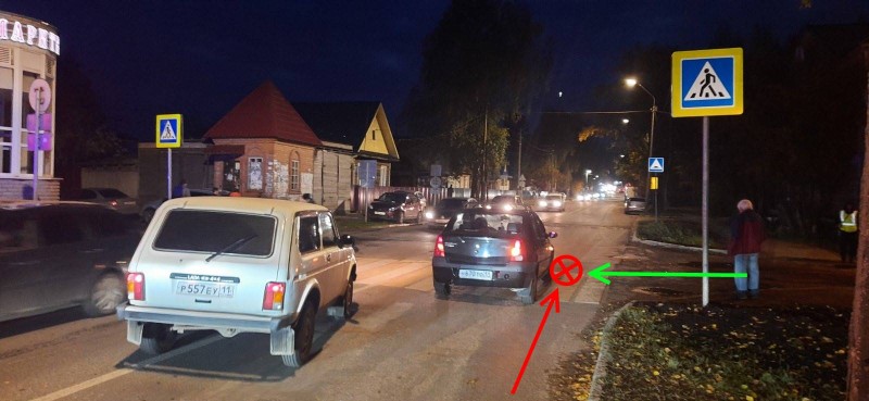 В Сыктывкаре водитель не заметил пешехода на переходе
