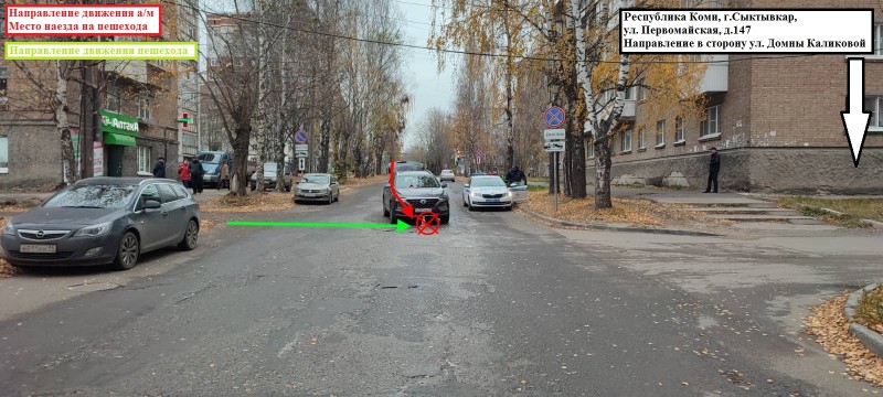 В Сыктывкаре под колеса авто попала женщина