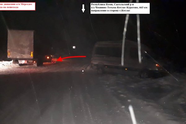 В Сысольском районе водитель Mercedes сбил мужчину на проезжей части
