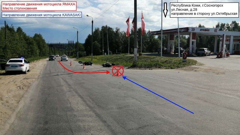 В Сосногорске столкнулись два мотоциклиста