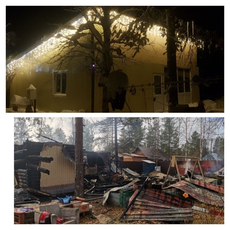 В Усинске из-за пожара семья осталась без дачи и теплой одежды для детей