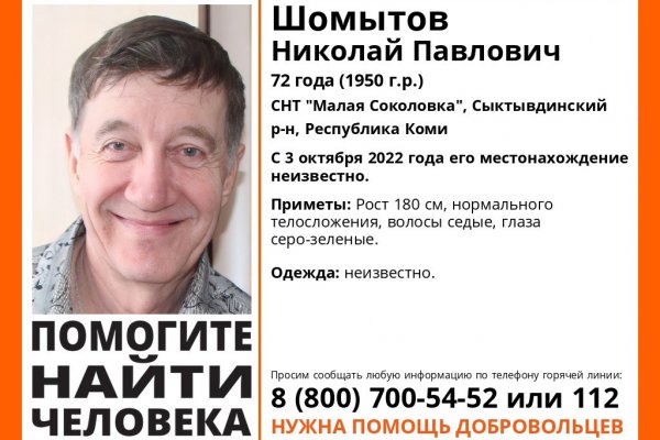 В Сыктывдинском районе пропал 72-летний мужчина