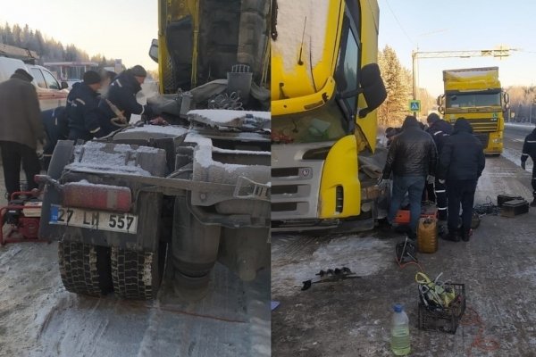 На трассе в Сыктывдинском районе Коми застряли дальнобойщики из Турции 