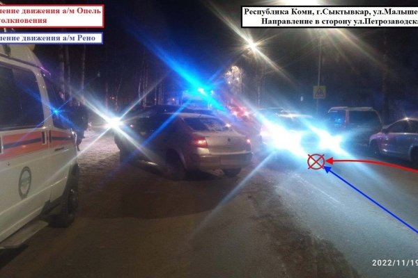 В Сыктывкаре водитель Opel Mokka спровоцировал ДТП и получил травмы