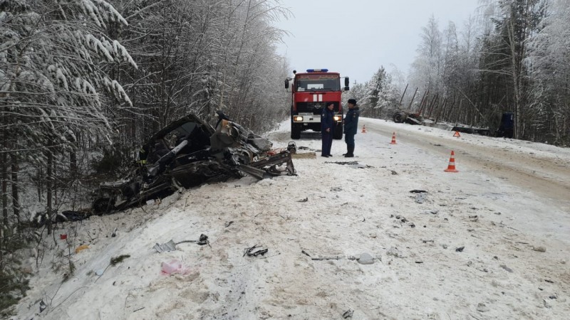 На трассе Сыктывкар - Троицко-Печорск в ДТП погибли два человека