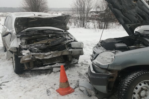 В столкновении Renault Logan и Chevrolet Niva пострадали четыре женщины