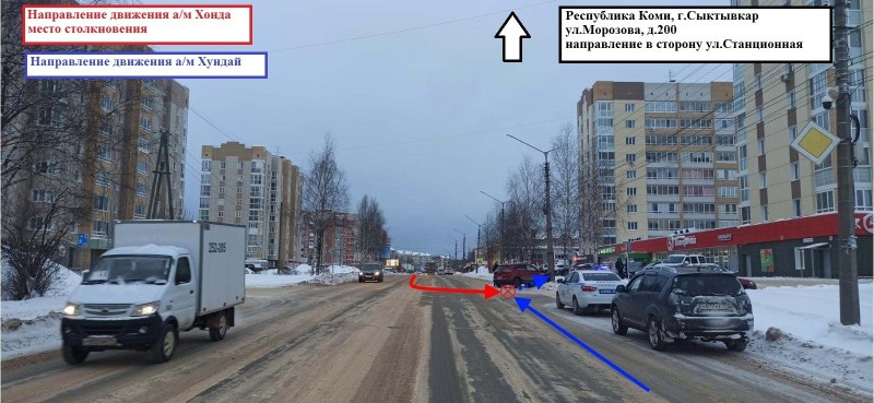 В Сыктывкаре 22-летний водитель не уступил дорогу и спровоцировал ДТП