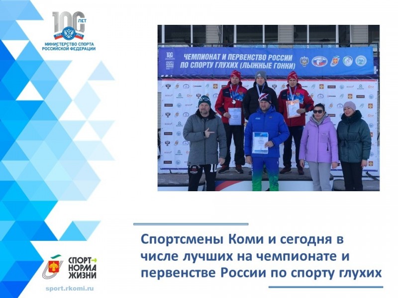 На чемпионате и первенстве России по спорту глухих лыжники Коми заняли призовые места 