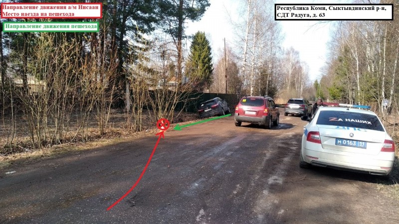 В Сыктывдинском районе 72-летний водитель Nissan сбил дачницу
