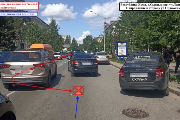 В Сыктывкаре водитель Hyundai Solaris при развороте врезался в автомобиль ЧОПа