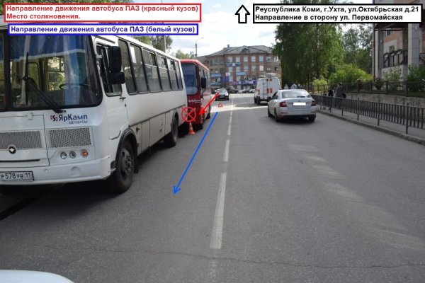 В Ухте при столкновении маршрутных автобусов пострадали два пенсионера