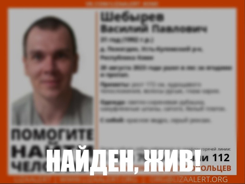 Пропавшего в Усть-Куломском районе мужчину нашли живым