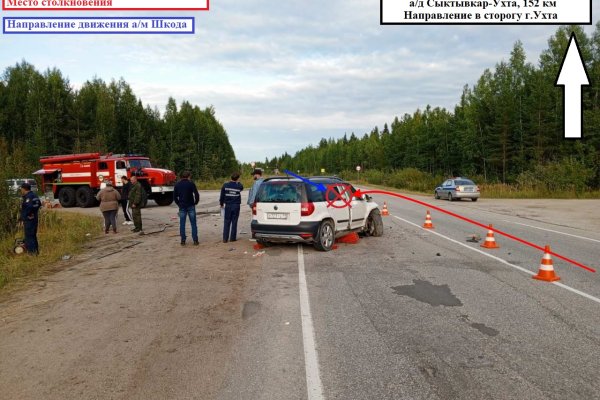 На трассе Сыктывкар - Ухта погиб пассажир и получила серьезные травмы водитель Mitsubishi Space Star