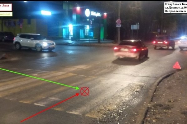 В Сыктывкаре 81-летний водитель Lada Vesta сбил мужчину на пешеходном переходе