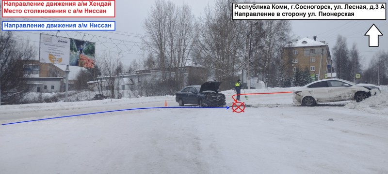В Сосногорске в аварии травмы получили две пассажирки Hyundai Solaris 